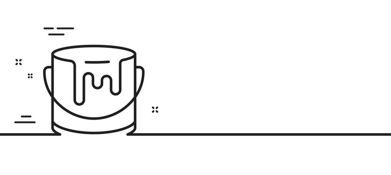 recommend clip art: Paint bucket line icon. Tin of acrylic paint sign. Painter can symbol. Minimal line illustration background. Paint line icon pattern banner. White web template concept. Vector