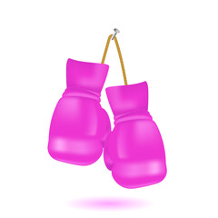 Pink Boxing Glove Icon Isolated on White Background