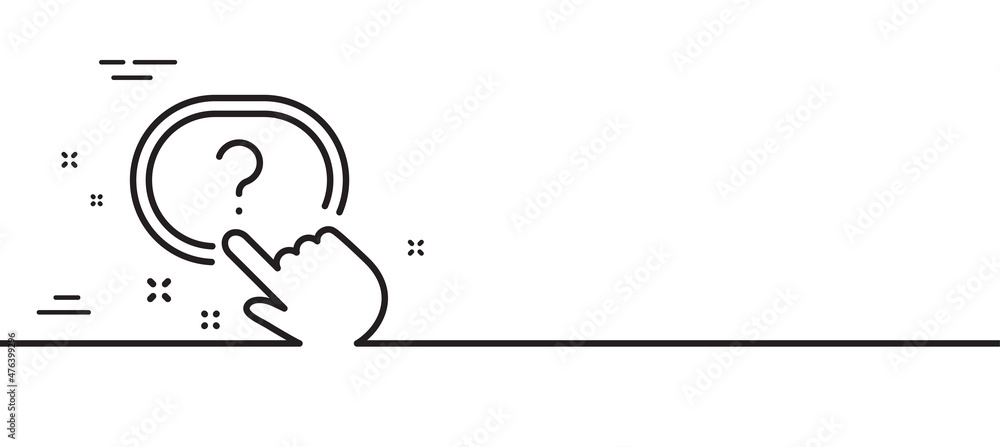 Aufkleber question button line icon. ask help sign. faq questionnaire symbol. minimal line illustration backgr