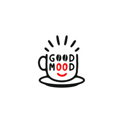 Coffee Good Mood Concept Logo Vector Illustration - Vector