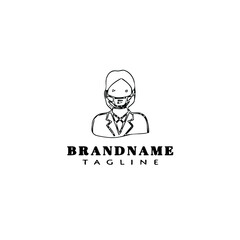 doctor logo cartoon icon design template black isolated vector illustration