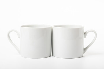 empty white porcelain coffee cup isolated on white background mocap