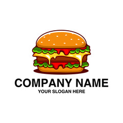 Burger Fast Food Logo Concept Vector Illustration - Vector