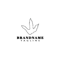 dinosaur footprint logo cartoon icon design template black isolated vector illustration