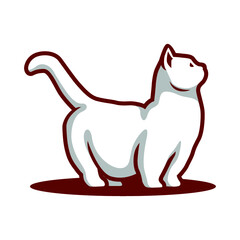 Cute Cartoon Cat Vector Icons illustration Side View - Vector