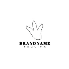 dinosaur footprint logo cartoon icon design template black isolated vector illustration