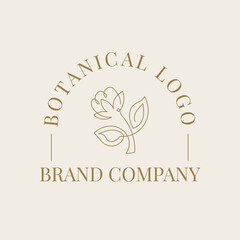 Botanical Florist One Line Logo Illustration