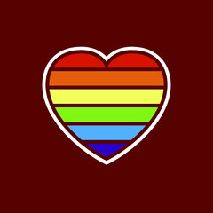 Fototapeta premium Vector icon of rainbow heart illustration, lgbt community sign - Vector