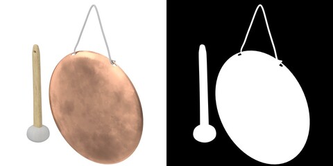 3D rendering illustration of a Chinese handheld gong