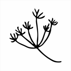 Hand drawn simple stylized flower a doodle element for the design concept.