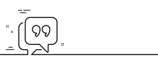 Quote bubble line icon. Chat comment sign. Speech bubble symbol. Minimal line illustration background. Quote bubble line icon pattern banner. White web template concept. Vector - obrazy, fototapety, plakaty