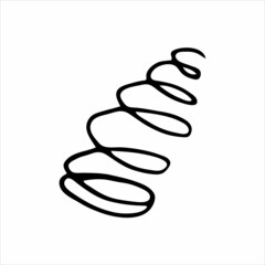 Hand drawn simple elegant spiral curl doodle element for design concept.