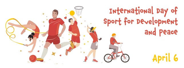 International Day of Sport for Development and Peace. Vector illustration.