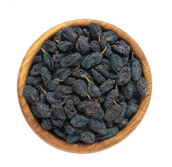 blue raisins isolated on white background