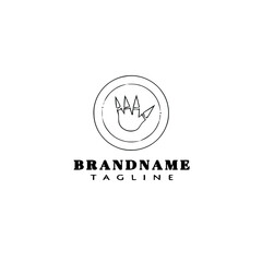 dinosaur footprint logo cartoon icon design template black isolated vector illustration