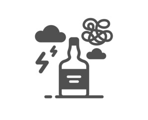 Alcohol addiction icon. Difficult stress sign. Mental health problem symbol. Classic flat style. Quality design element. Simple alcohol addiction icon. Vector