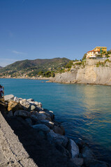 Landscape in Camogli village in Genoa in Liguria - 476402876