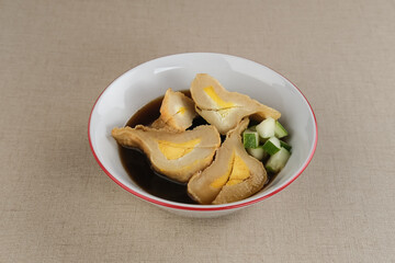 Pempek, Empek-Empek, Pempek Palembang is a traditional food from South Sumatra, Indonesia. This fish-based food is very popular. 
