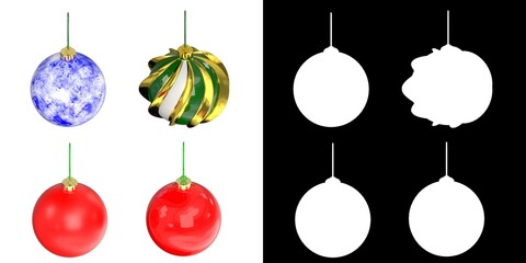 Fototapeta na wymiar 3D rendering illustration of some Christmas balls