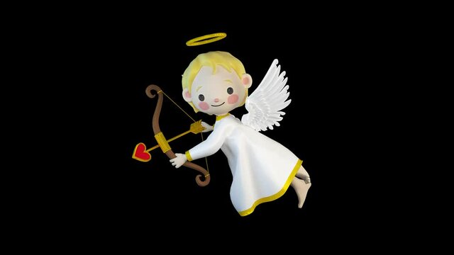 Angel cupid with bow