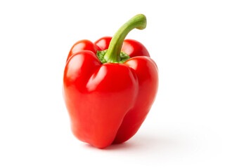 Red bell pepper isolated on white background