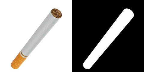 3D rendering illustration of a cigarette