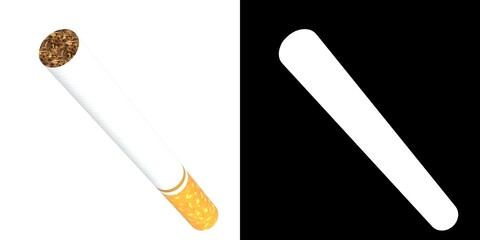 3D rendering illustration of a cigarette
