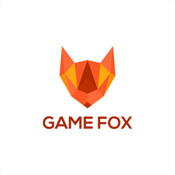 game fox polygonal geometric design logo