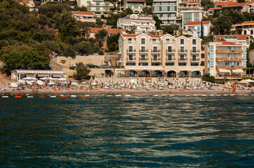Beautiful landscape, sea view to the Adriatic coast near Budva, Montenegro, Europe