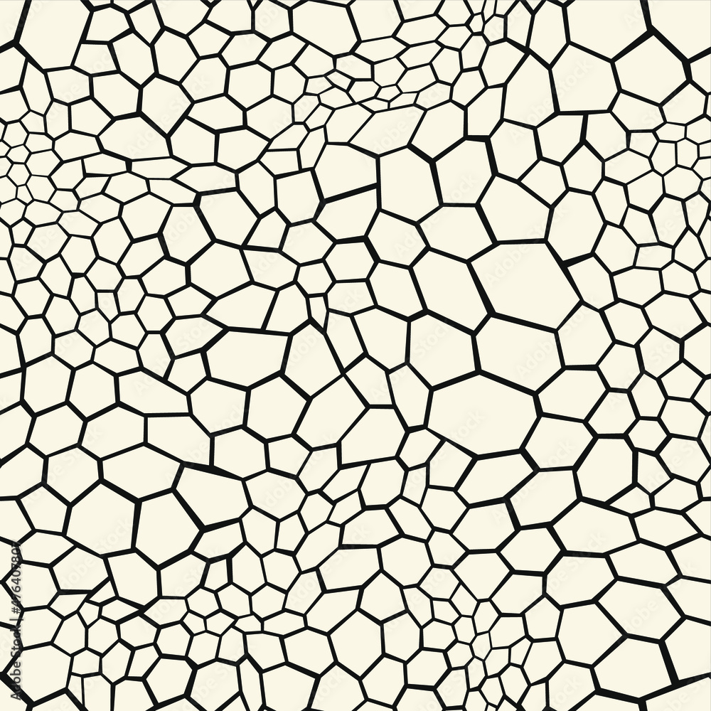 Wall mural seamless pattern with hexagonal flat ornament texture. reptile scales endless skin. vector backgroun