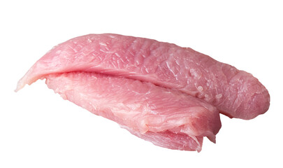 Raw turkey fillets isolated on a white background