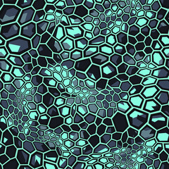 Camouflage geometric seamless pattern texture. Abstract military camo hexagonal scales endless print for army and hunting. Vector background.