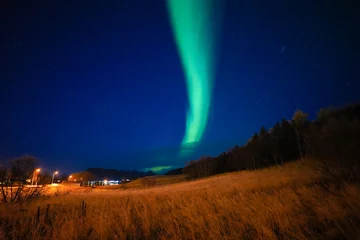 Keuken spatwand met foto northern lights aurora borealis in Tromso Norway © Dimitri