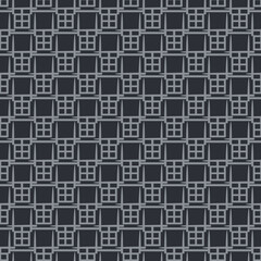 Background image with abstract gray ornament on black background for your design projects, seamless patterns, wallpaper textures with flat design. Vector illustration