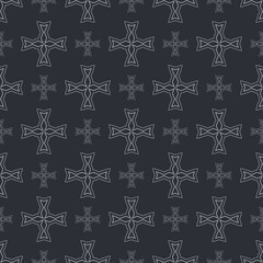 Dark background image with decorative gray elements on a black background  for your design projects, seamless patterns, wallpaper textures with flat design. Vector illustration