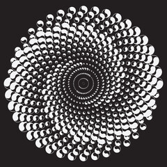 Checkered Spiral Design Element. Vector image
