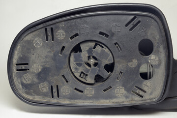 side mirror inner holder. mounting plate of adjustment unit for glass mirror assembly replacement, holder with mounting holes