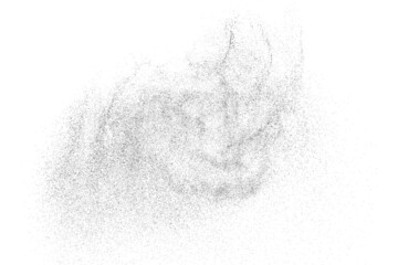 Distressed black texture. Dark grainy texture on white background. Dust overlay textured. Grain noise particles. Rusted white effect. Grunge design elements. Vector illustration, EPS 10.