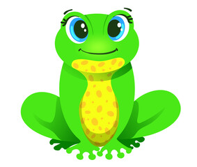 cute little spotted frog isolated on white background. Character illustration for business