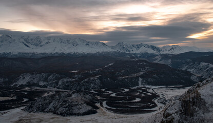 sunset in the mountains