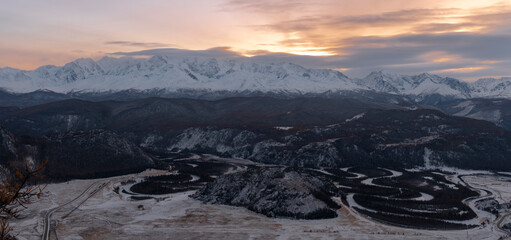 sunrise in the mountains