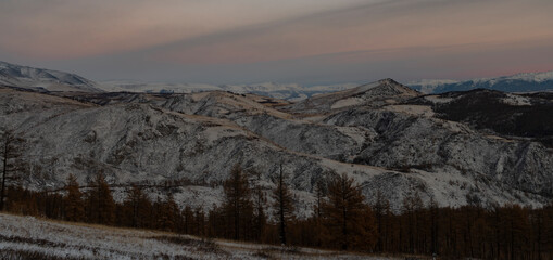 snow covered mountains