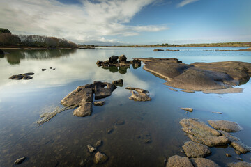 Landscape in the Molano reservoir. Spain.