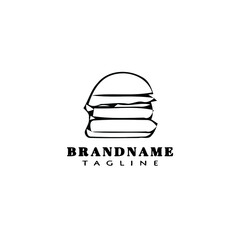 burger logo template icon design vector illustration