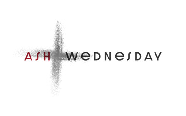 Ash Wednesday, the first day of Lent is a holy day of prayer and fasting. Web banner, program, social graphic, logo, simple. - Powered by Adobe