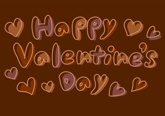 バレンタインデーのイラスト: チョコレート色のロゴ