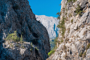 mountain gorge with steep limestone slopes in the Taurus Mountains, southern Turkey