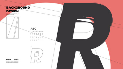 Abstract homepage background. Minimal illustration. Chopped, cut, glitch, broken type, lite composition.