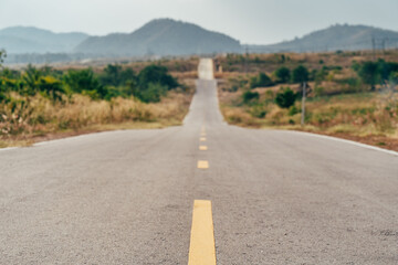  Empty road in country side. New life change concept.