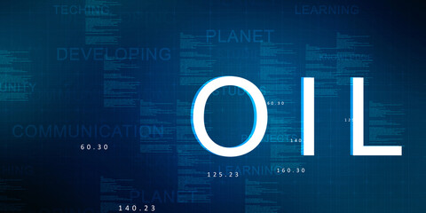 2d rendering of oil text illustration